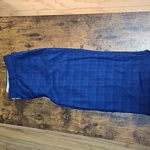 Blue and black dress pants
